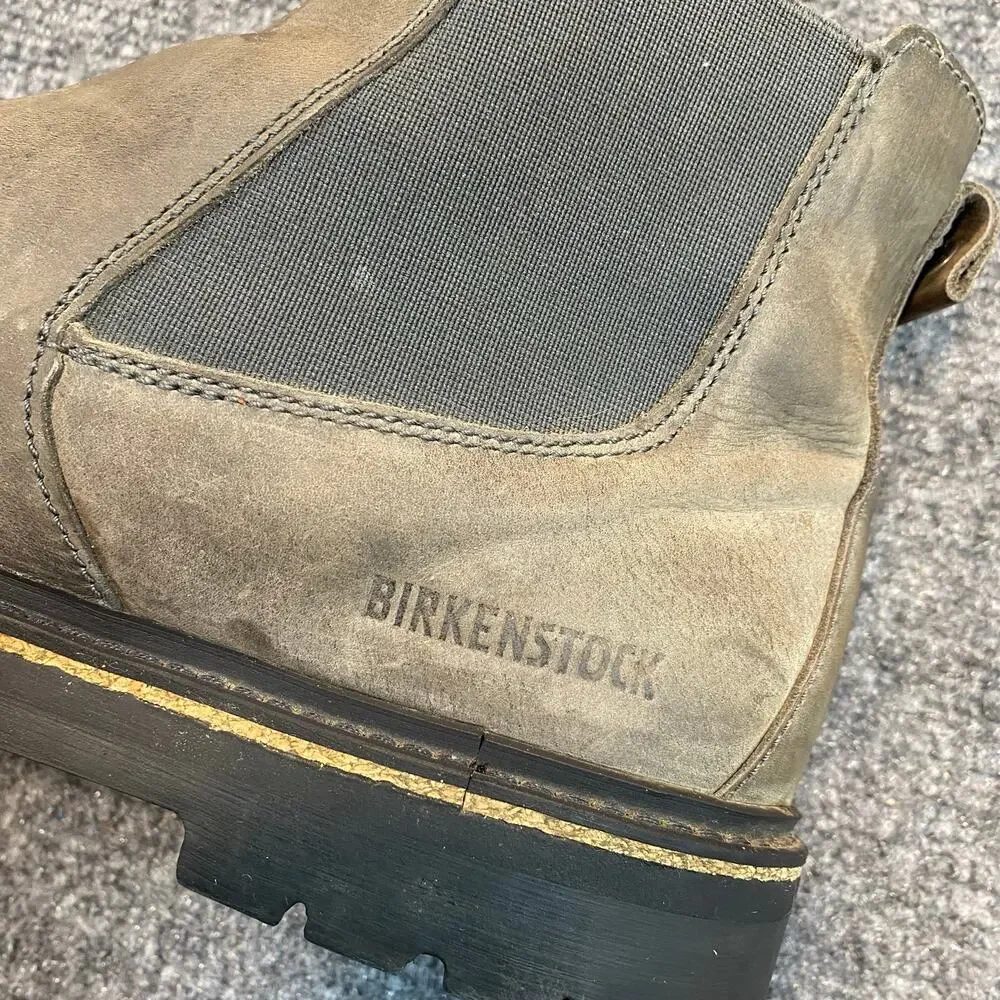 Birkenstock Men's Brown Leather Chelsea Ankle Boots Slip On Shoes Size 41 US 8